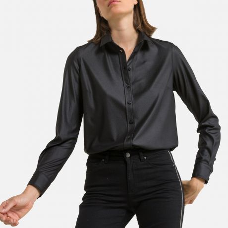 Рубашка LaRedoute Рубашка С длинными рукавами 38 (FR) - 44 (RUS) черный