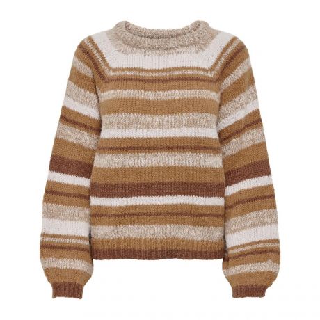 Пуловер LaRedoute Пуловер В полоску из пышного трикотажа L каштановый