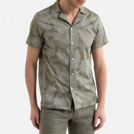 Рубашка LaRedoute Рубашка Прямого покроя с короткими рукавами и тропическим рисунком 47/48 зеленый
