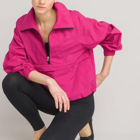 Короткая LaRedoute Короткая Куртка с полумолнией 44 (FR) - 50 (RUS) розовый