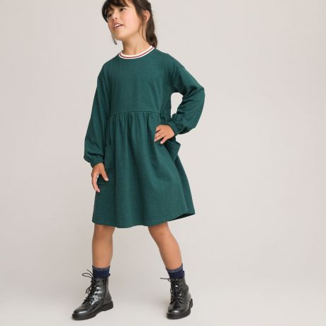 Платье LaRedoute Платье С круглым воротником и длинными рукавами 3-12 лет 6 лет - 114 см зеленый