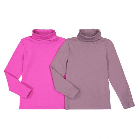 Комплект из 2 тонких пуловеров LaRedoute Комплект из 2 тонких пуловеров С воротником-стойкой из биохлопка 3-12 лет 6 розовый
