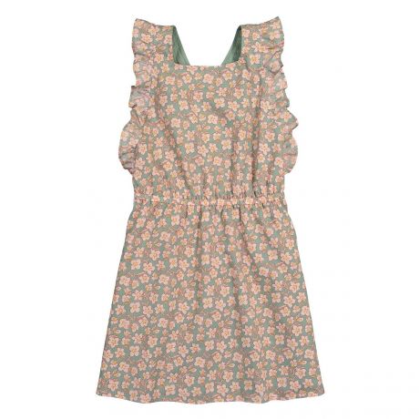 Платье LaRedoute Платье Без рукавов с воланами и принтом цветы 4 года - 102 см зеленый