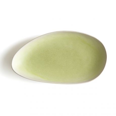 Блюдо LaRedoute Блюдо Овальное вытянутое из матовой керамики Obulus единый размер зеленый