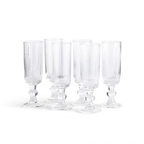 Комплект из шести бокалов для LaRedoute Комплект из шести бокалов для Шампанского граненых Ostri единый размер другие