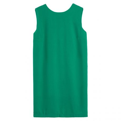 Платье LaRedoute Платье Прямое короткое круглый вырез без рукавов 54 зеленый
