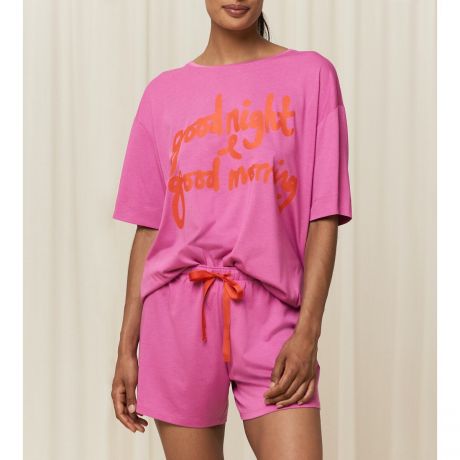 Пижама LaRedoute Пижама С шортами из хлопка и модала Sets 46 (FR) - 52 (RUS) розовый