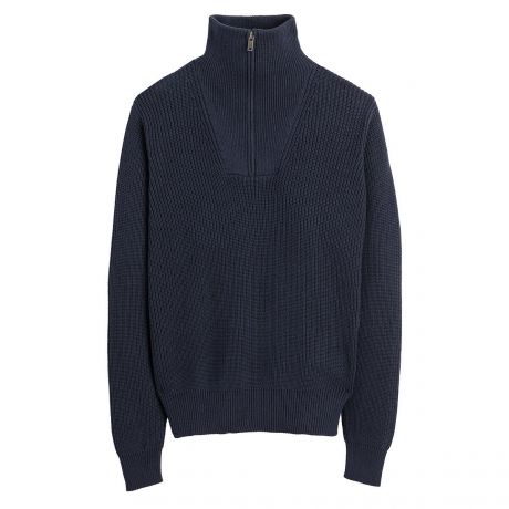 Пуловер LaRedoute Пуловер С воротником-стойкой из объемного трикотажа L синий