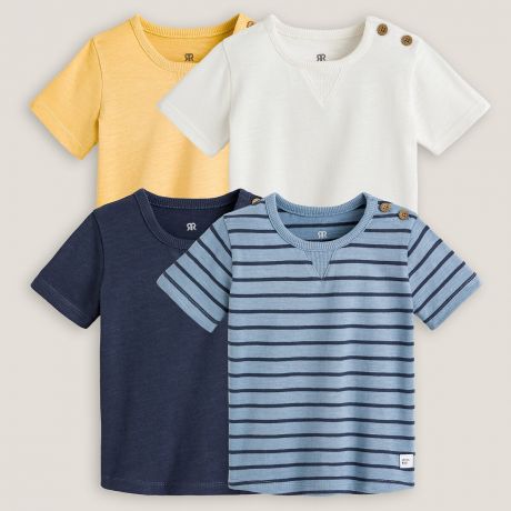 Комплект из 4-х футболок с LaRedoute Комплект из 4-х футболок с Короткими рукавами 100 хлопок 1 мес. - 54 см разноцветный