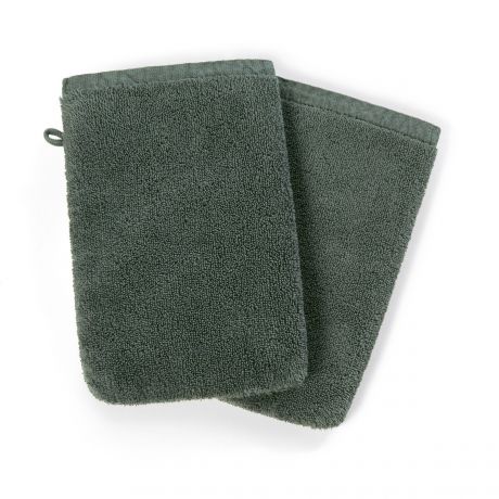 Комплект из 2 банных рукавичек LaRedoute Комплект из 2 банных рукавичек Из биохлопка Helmae 15 x 21 см зеленый
