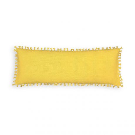 Подушка LaRedoute Подушка Поясничная из льна и хлопка Tasoy 80 x 30 см желтый