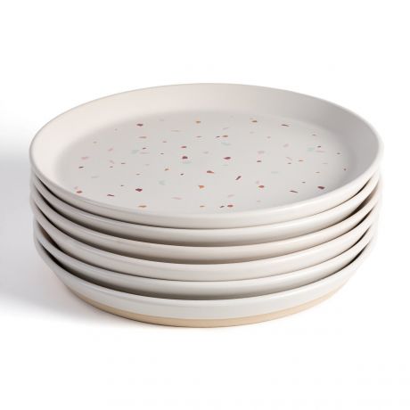 Комплект из шести керамических тарелок LaRedoute Комплект из шести керамических тарелок Maritsa единый размер разноцветный