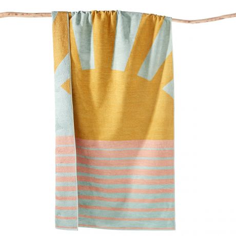 Полотенце LaRedoute Полотенце Пляжное из велюровой махровой ткани 420г Listrado 90 x 175 cm разноцветный