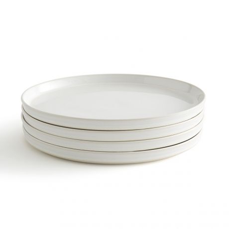 Комплект из 4 плоских тарелок LaRedoute Комплект из 4 плоских тарелок Из керамики Sacha единый размер белый