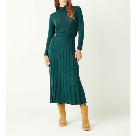 Длинная LaRedoute Длинная Трикотажная юбка со складками SILS S зеленый
