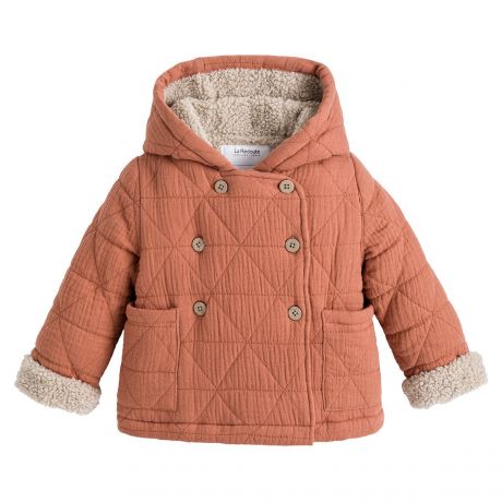 Пальто LaRedoute Пальто Утепленное с капюшоном 1 мес-2 лет 3 мес. - 60 см оранжевый