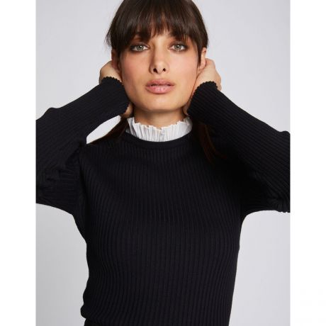 Пуловер LaRedoute Пуловер С длинными рукавами и воротником-стойкой из тонкого трикотажа M черный