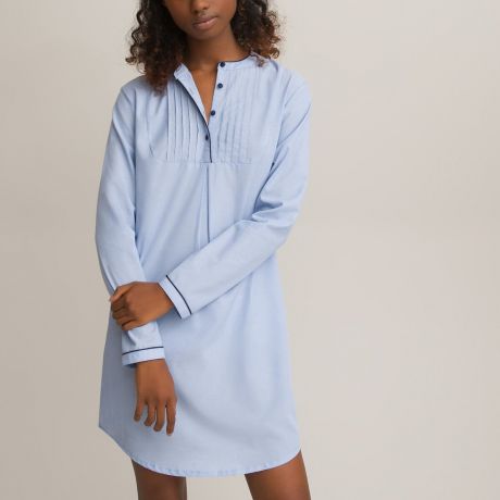 Ночная LaRedoute Ночная Рубашка из ткани шамбре 40 (FR) - 46 (RUS) синий