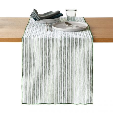 Столовая LaRedoute Столовая Дорожка из смешанной ткани из льна и стираного хлопка Lacanau 45 x 150 см бежевый