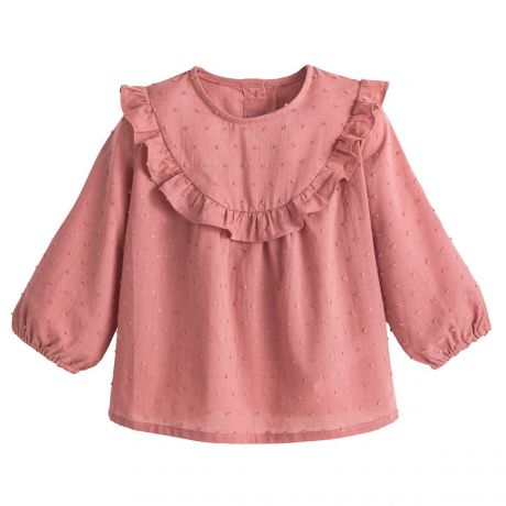 Блузка LaRedoute Блузка С длинными рукавами с вышивкой гладью 3 мес-4 лет 2 года - 86 см розовый