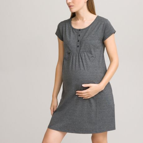 Рубашка LaRedoute Рубашка Ночная для периода беременности и грудного вскармливания 42/44 (FR) - 48/50 (RUS) серый