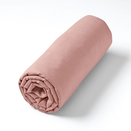 Простыня LaRedoute Простыня Натяжная из хлопковой вуали для пышных матрасов Gypse 160 x 200 см розовый