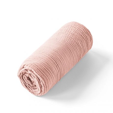 Простыня LaRedoute Простыня Натяжная из газовой ткани биохлопок Cuddly 90 x 190 см розовый