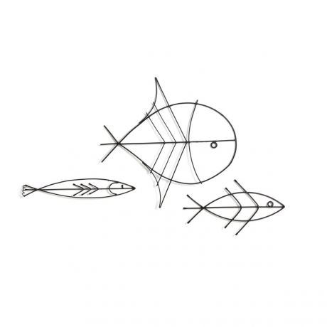 Комплект из 3 рыб из LaRedoute Комплект из 3 рыб из Металлической проволоки Lupinus единый размер черный
