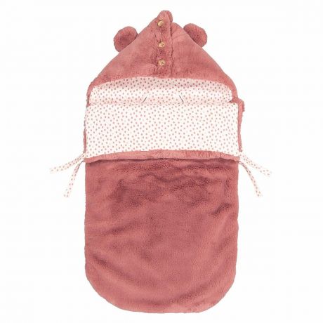 Конверт LaRedoute Конверт Для новорожденного с капюшоном из искусственного меха единый размер розовый
