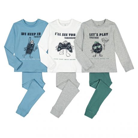 Комплект из 3 пижам LaRedoute Комплект из 3 пижам La Redoute 3 года - 94 см синий
