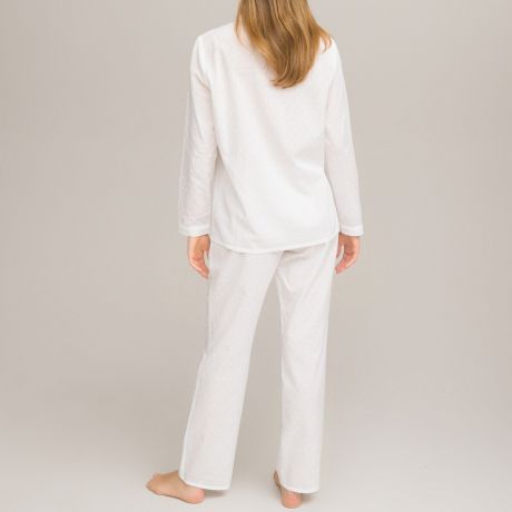 Пижама LaRedoute Пижама Из ткани расшитой гладью 38 (FR) - 44 (RUS) белый