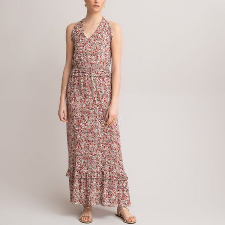 Платье LaRedoute Платье Длинное с открытой спинкой и цветочным принтом 48 разноцветный