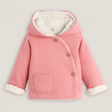 Пальто LaRedoute Пальто С капюшоном из мольтона и искусственного меха 1 год - 74 см розовый