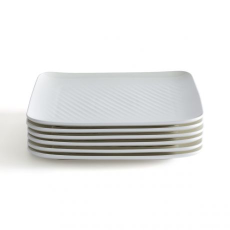 Комплект из 6 плоских тарелок LaRedoute Комплект из 6 плоских тарелок Из фарфора Veldi единый размер белый