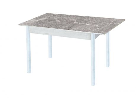 Стол обеденный Альфа фотопечать /бетон белый Серый мрамор / опора