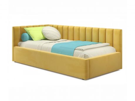 Мягкая кровать Milena 900 желтая с подъемным механизмом желтый