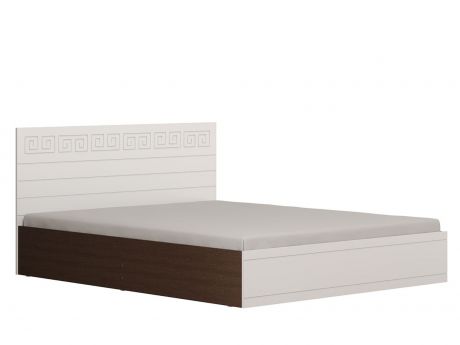 Афина Кровать 160х200 Белый глянец, Коричневый темный, ЛДСП