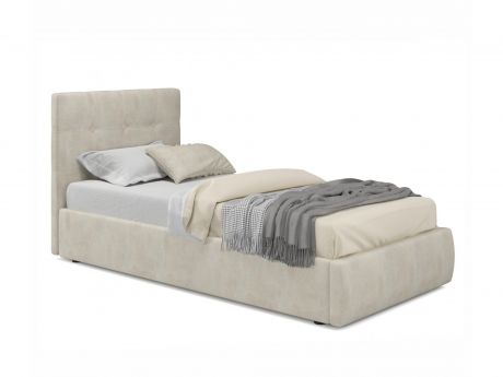 Мягкая кровать Selesta 900 кожа кремовый с подъемным механизмом