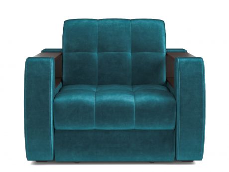 Кресло-кровать Барон 3 MebelVia Синий, Вельвет бархатного типа, ДСП