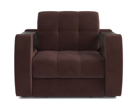 Кресло-кровать Барон 3 MebelVia Коричневый темный, Велюр, ДСП, Металл