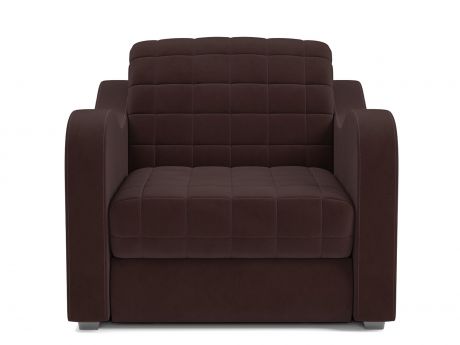 Кресло-кровать Барон 4 MebelVia Коричневый темный, Велюр, ДСП, Металл