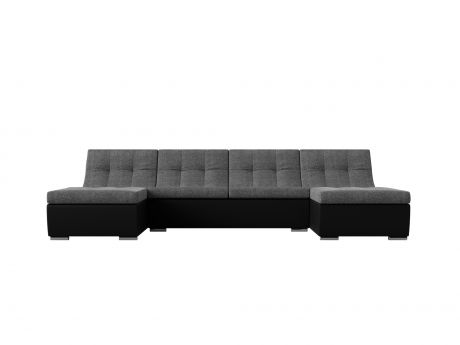 П-образный модульный диван Монреаль MebelVia Серый, Черный, Рогожка