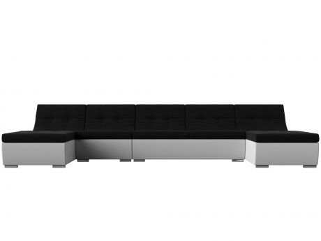 П-образный модульный диван Монреаль Long MebelVia Черный, Белый