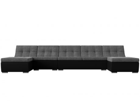 П-образный модульный диван Монреаль Long MebelVia Серый, Черный