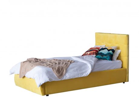 Мягкая кровать Selesta 900 желтая с ортопедическим основанием с
