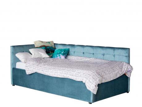 Односпальная кровать-тахта Bonna 900 синяя ортопед.основание с