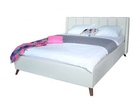 Мягкая кровать Betsi 1600 беж с подъемным механизмом и матрасом PROMO B