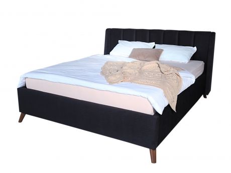 Мягкая кровать Betsi 1600 темная с подъемным механизмом и матрасом