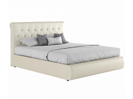 Мягкая белая интерьерная кровать "Амели" с подъемным
