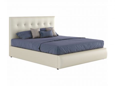 Мягкая двуспальная кровать "Селеста" 1400 белая с